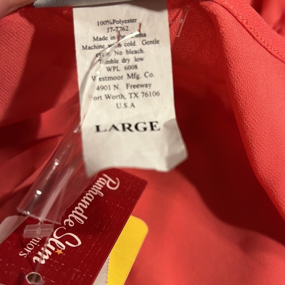 NEW Panhandle Slim Sz L Coral Sleeveless Sheer Henley Tank Top - Picture 13 of 14